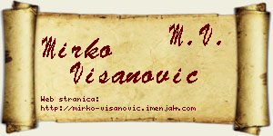 Mirko Višanović vizit kartica
